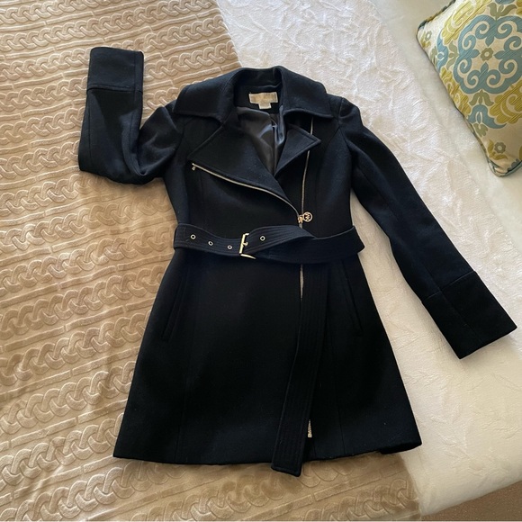 Michael Kors Black Wool Blend Coat -LIKE NEW - Picture 1 of 8